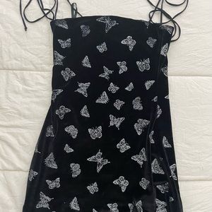 black velvet bodycon dress